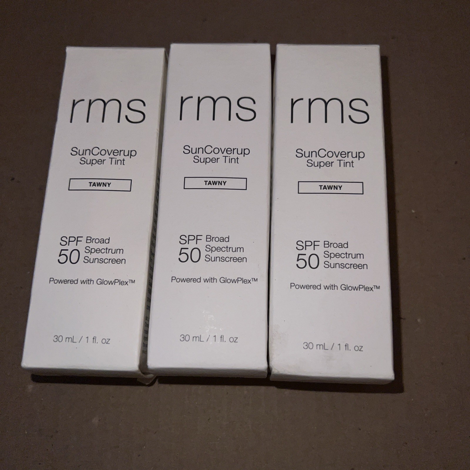 RMS Beauty SunCoverup Super Tint Broad Spectrum SPF 50 - 1 fl oz (TAWNY) X 3