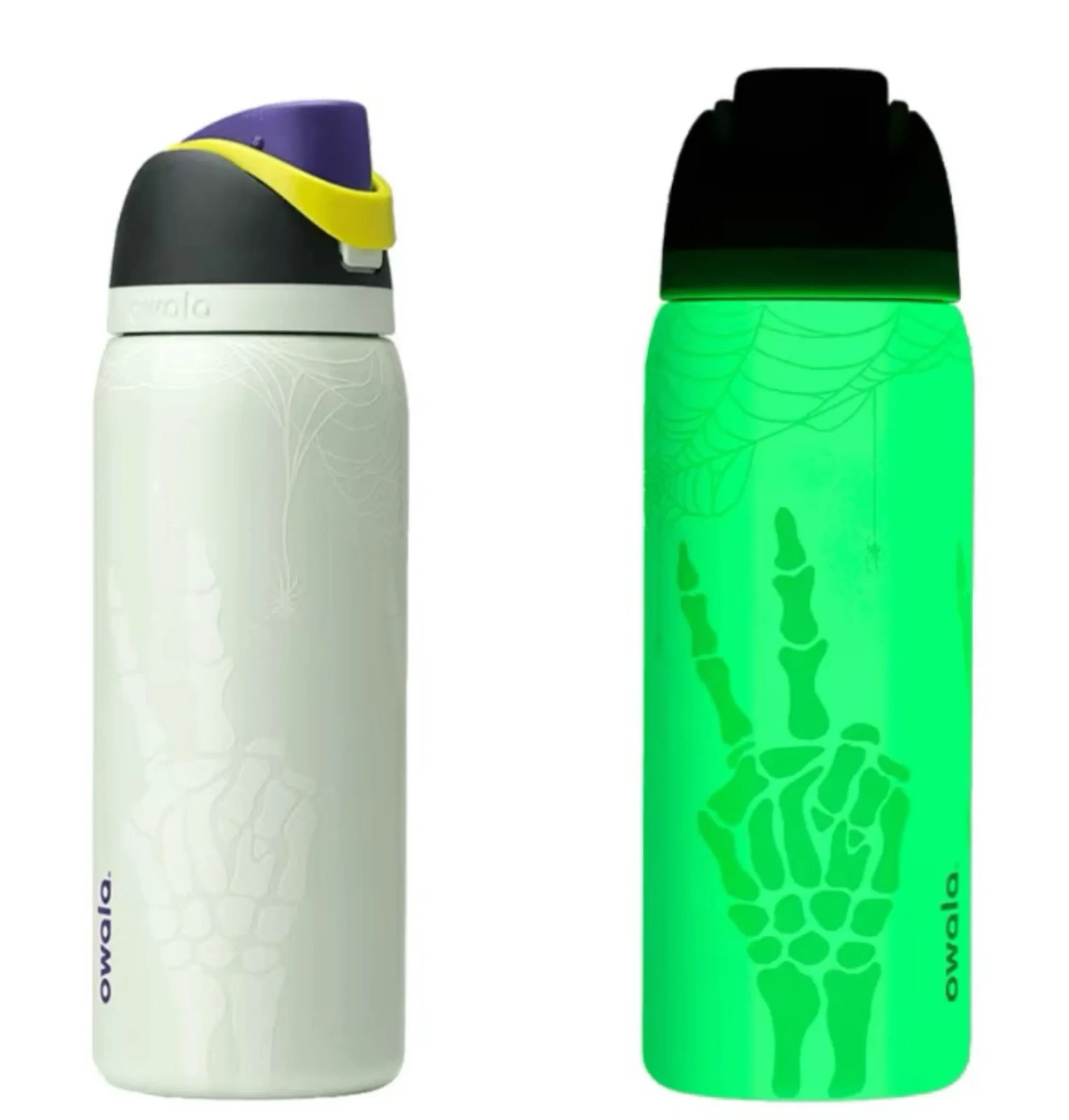 Owala Freesip 32oz Halloween RIP Skeleton Web GITD Multicolor Cup Bottle