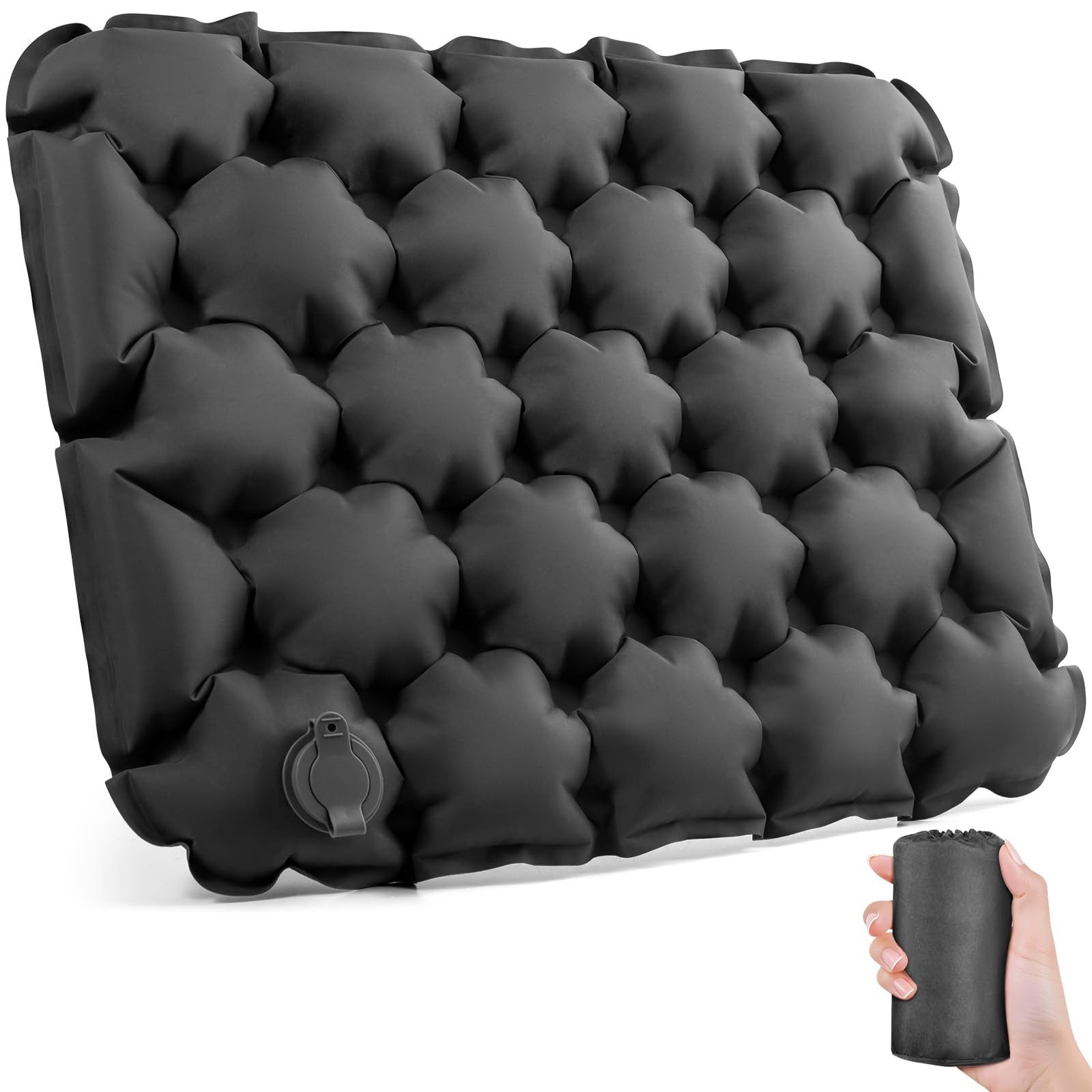 Inflatable Seat Cushion Portable Lightweight Stadium Seat Pad Travel Air Seat...