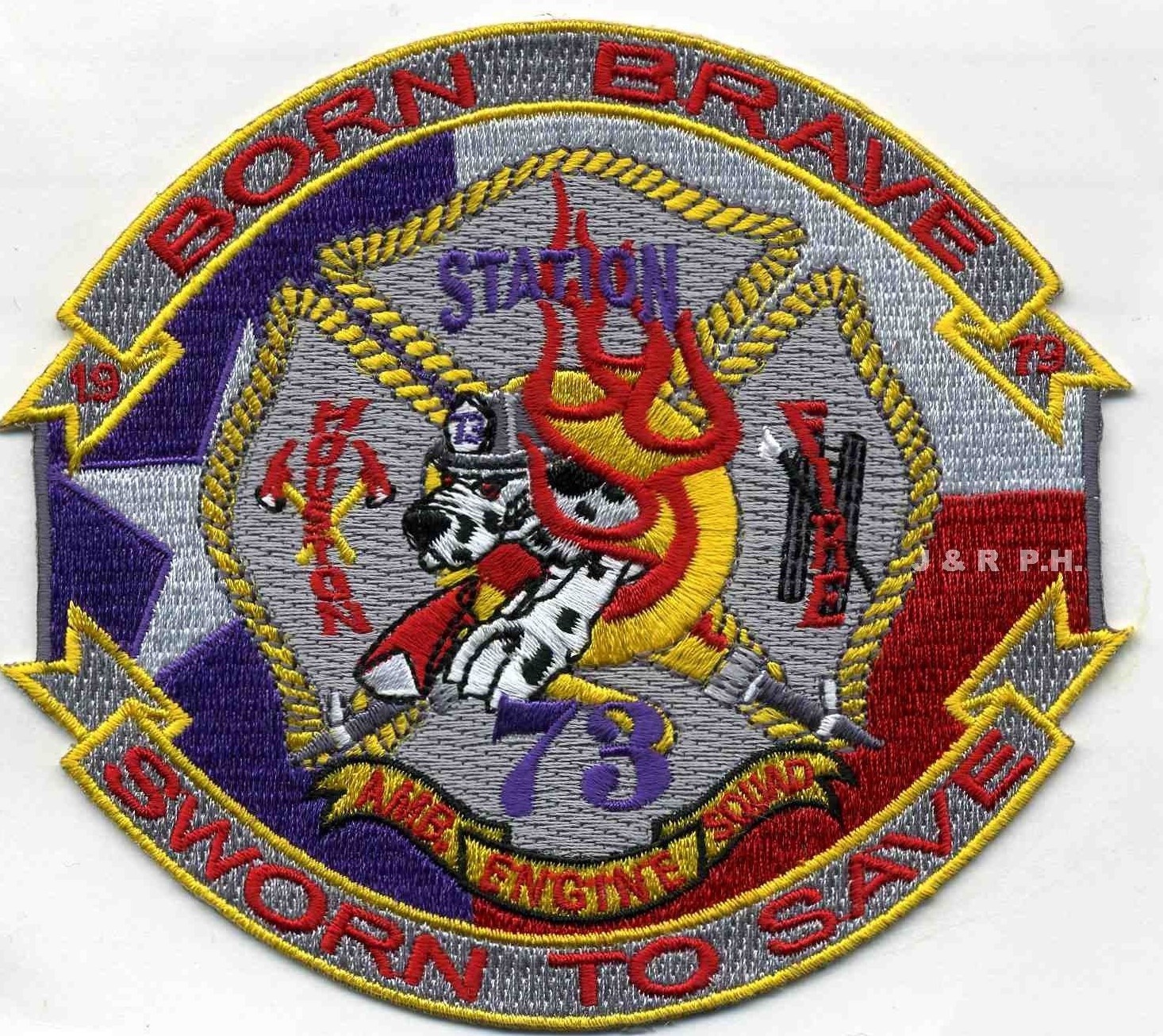 Houston  Station-73  "Sworn to Serve", Texas  (4.75" x 4.25" size) fire patch