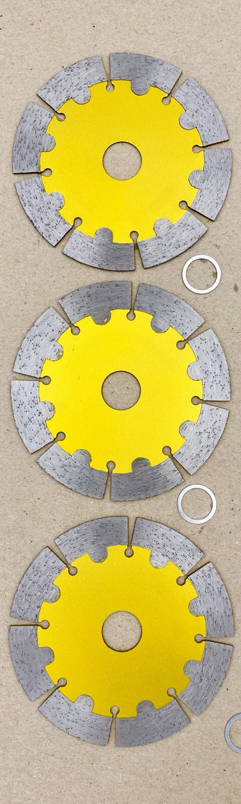Lot of 3 Work Force 4-1/2" Segmented Rim Diamond Blades fits 7/8" and 20mm arbor