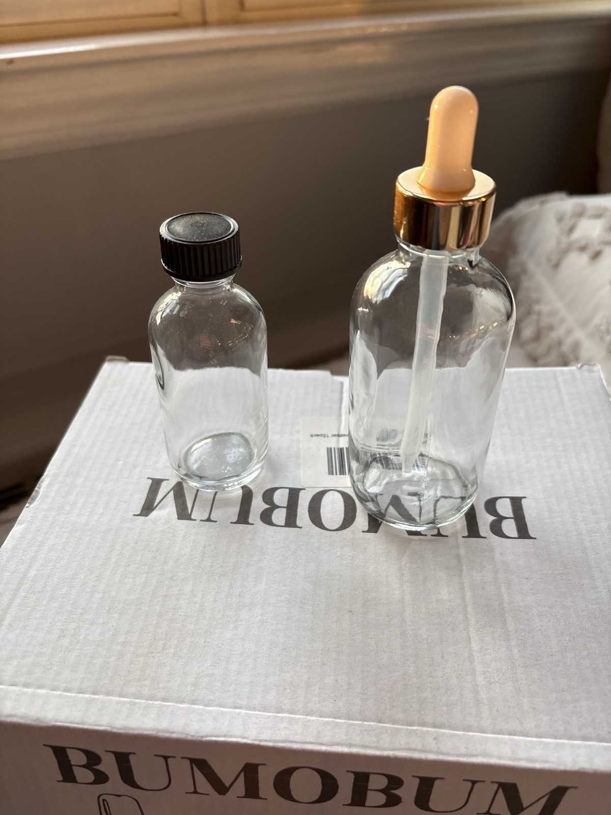 Clear Glass Dropper Bottles 60ml & 30ml Empty Cosmetic Serum Containers