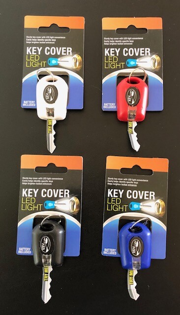 2 Key Cover LED Bright Light Keychain Torch Flashlight Keyring Case Cap