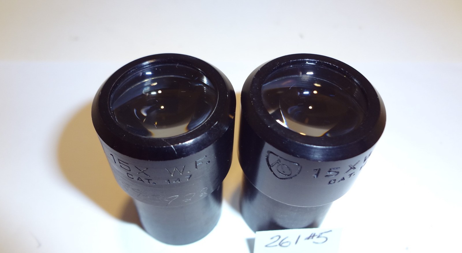 AMERICAN OPTICAL AO PAIRED 15X WF #147 EYEPIECES **NICE CLEAN PAIR**(261-5)