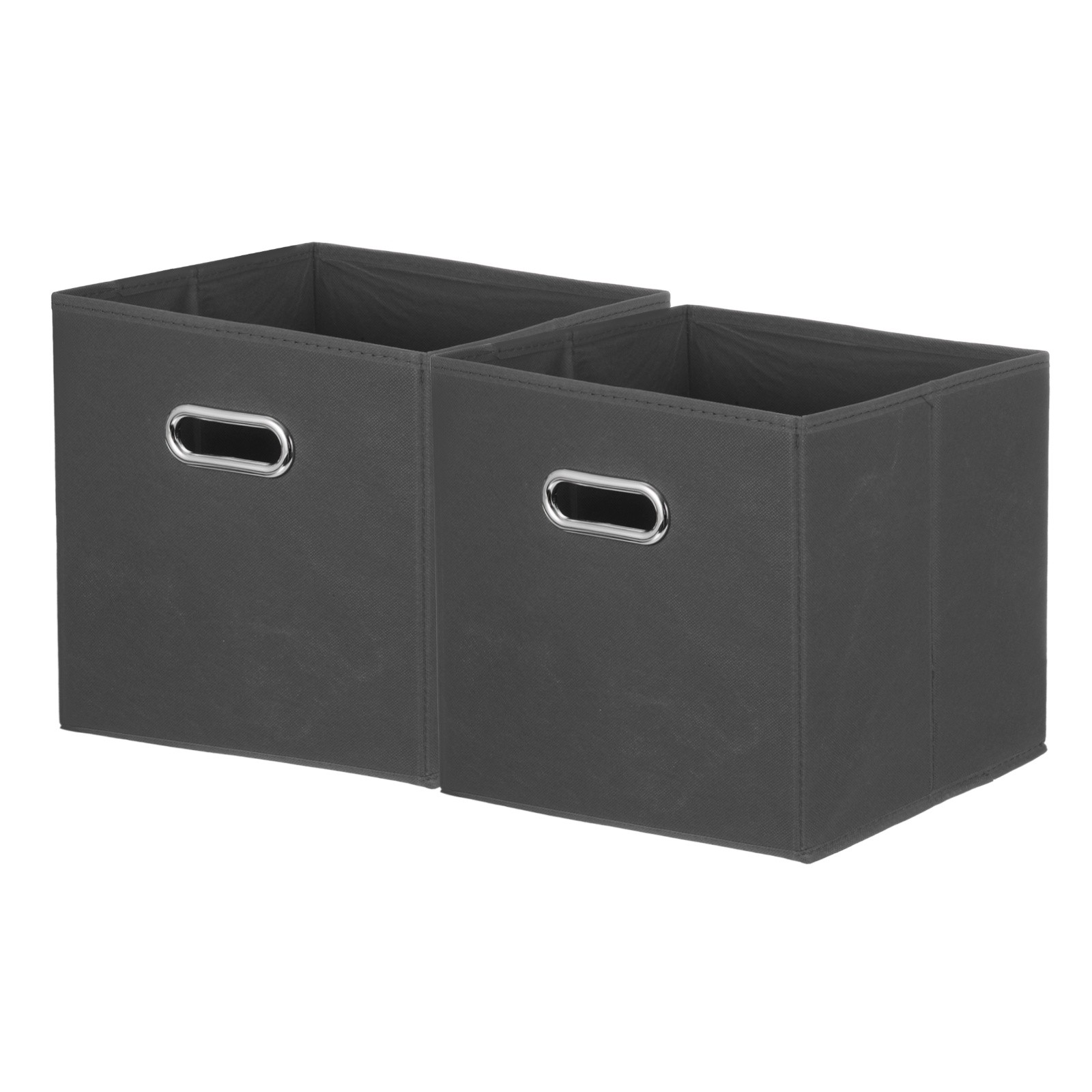 2 Pack Storage Cubes 11 x 11 x 11 Inch Foldable Fabric Storage Bins Dark Gray