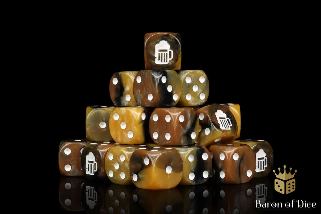 Baron of Dice: 25 Premium Wargaming Dice - Beer Mug