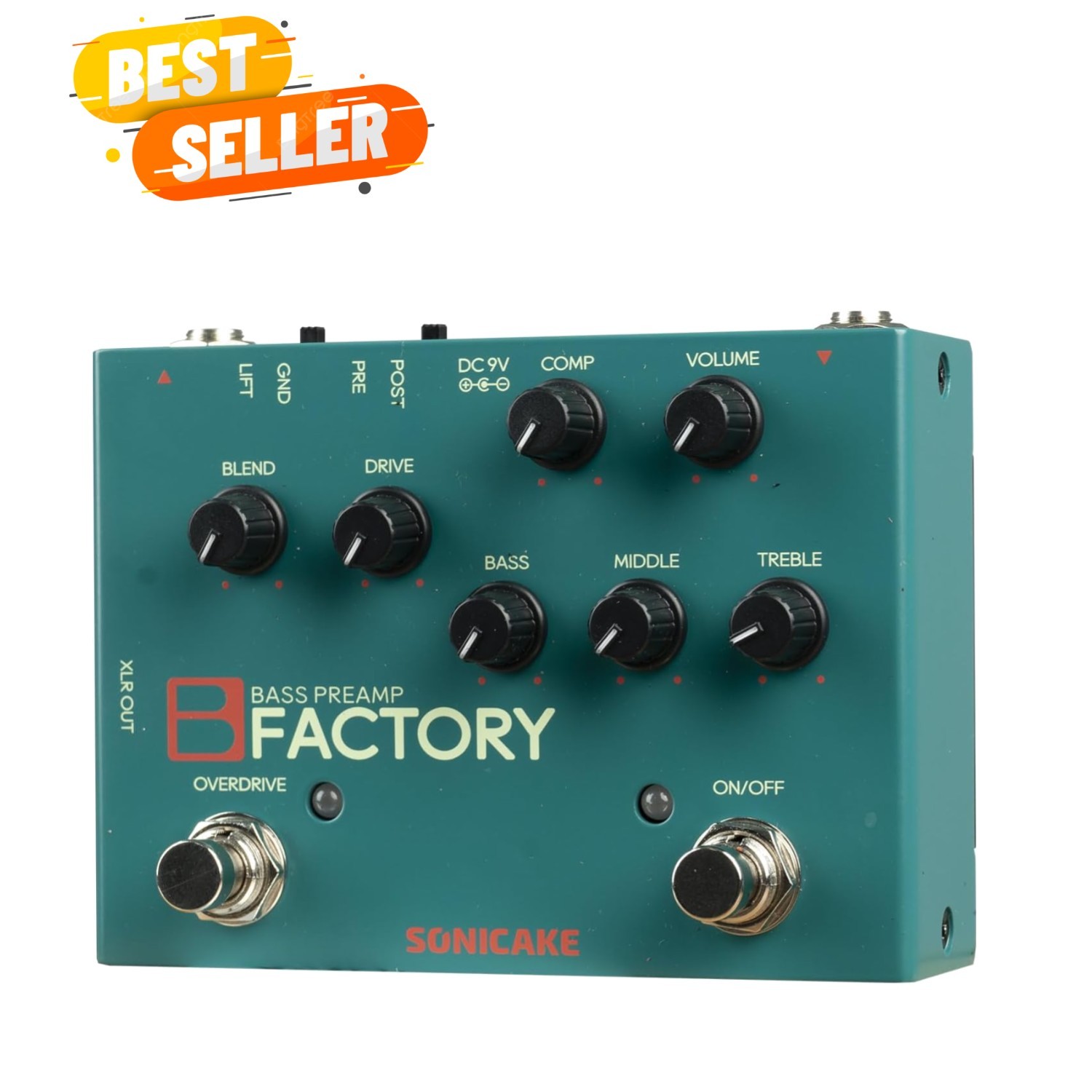 Bass Pedal with Overdrive Analog Preamp Compression Effects Pedal and 3-Band ...