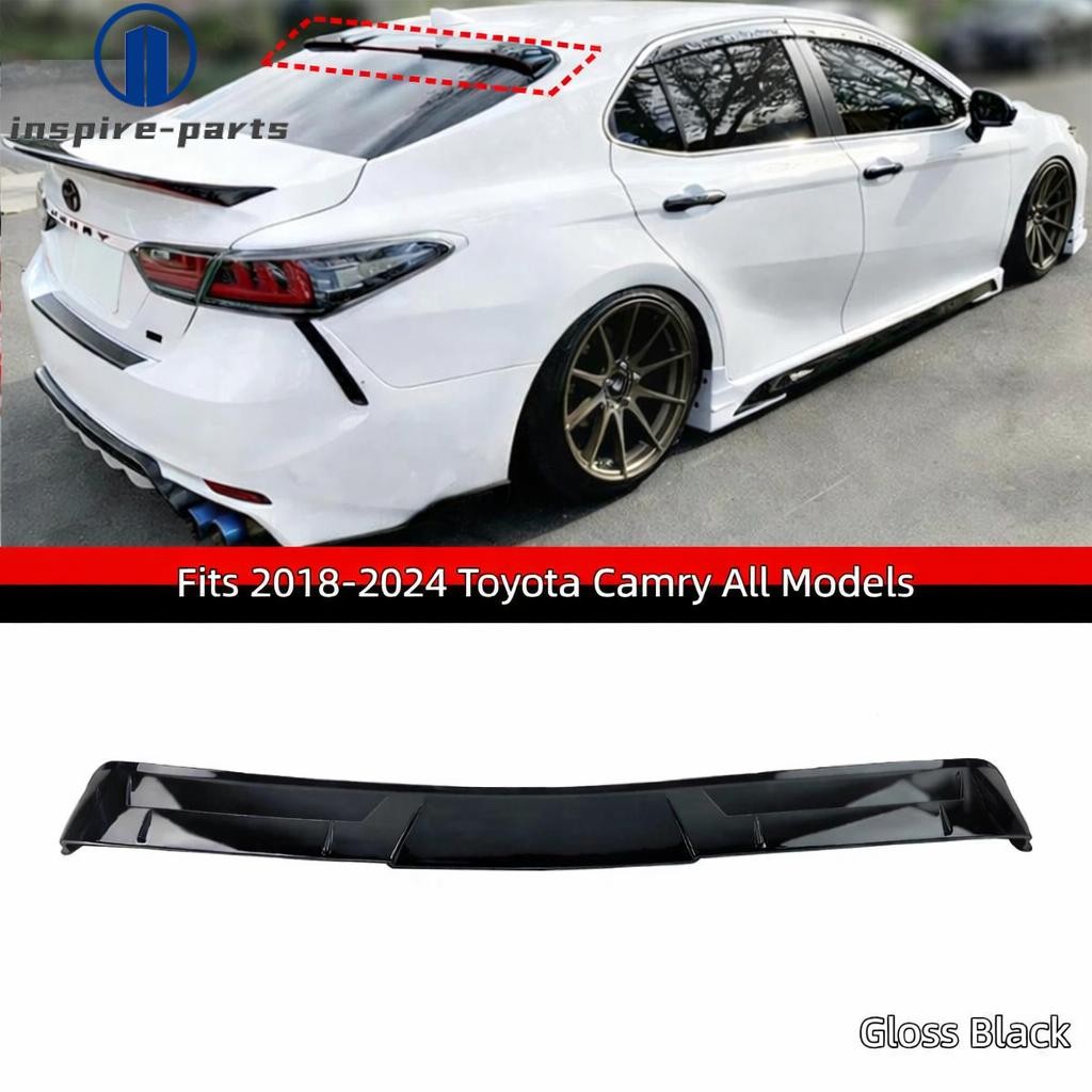 For 2018-2024 Toyota Camry Gloss Black Rear Window Roof Visor Spoiler Wing JDM