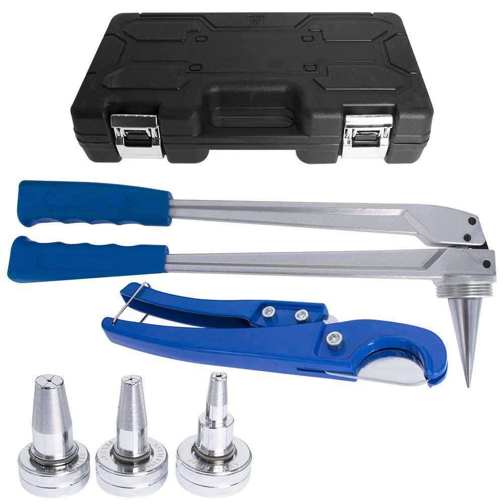 Pex Expander Expansion Tool Kit With 1/2" 3/4" 1" Expansion Head Hard Housing