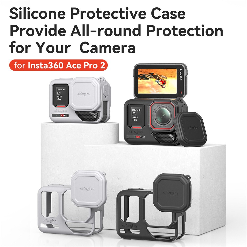 Sports Camera Silicone Case with Hand Strap Protector for Insta360 Ace Pro 2