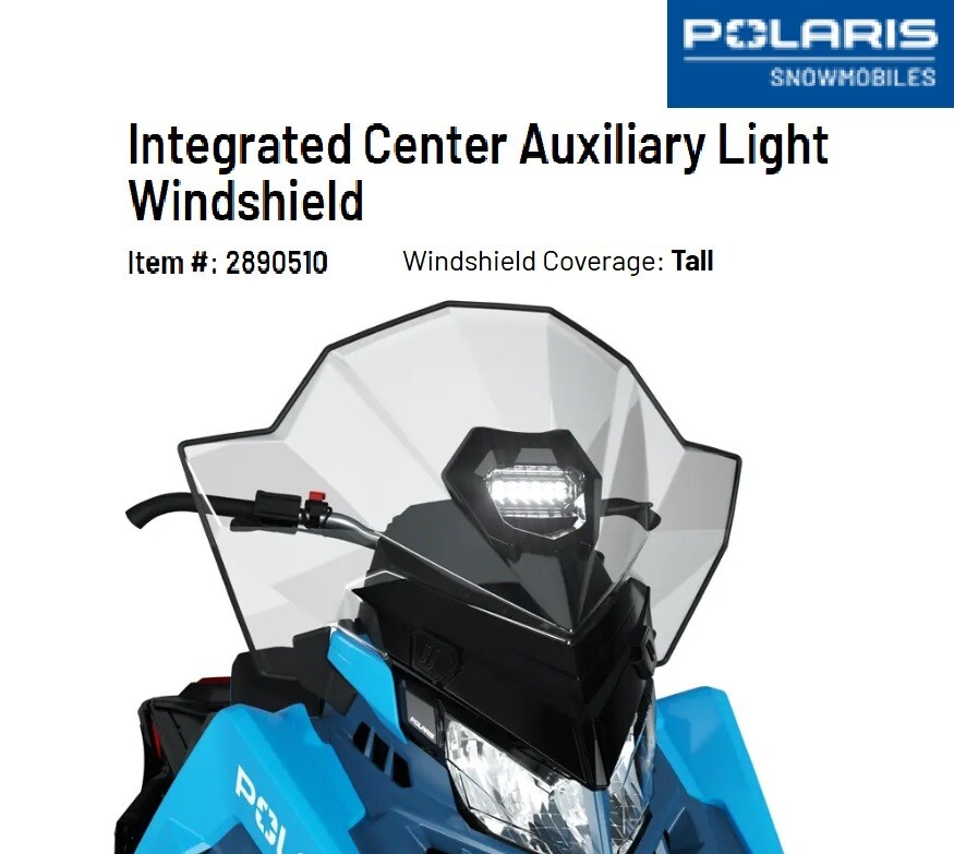 Polaris Indy/SKS/RMK 650-850 TALL Windshield W/ Integrated Center Light-2890510
