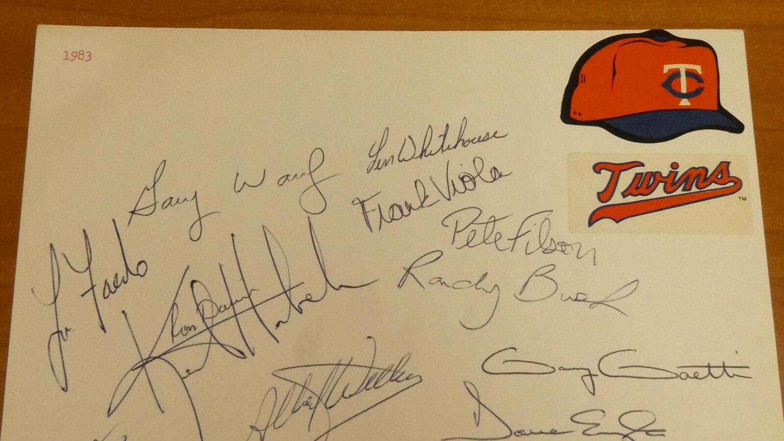 1983 Minnesota Twins Signed 20 Plus Autographs