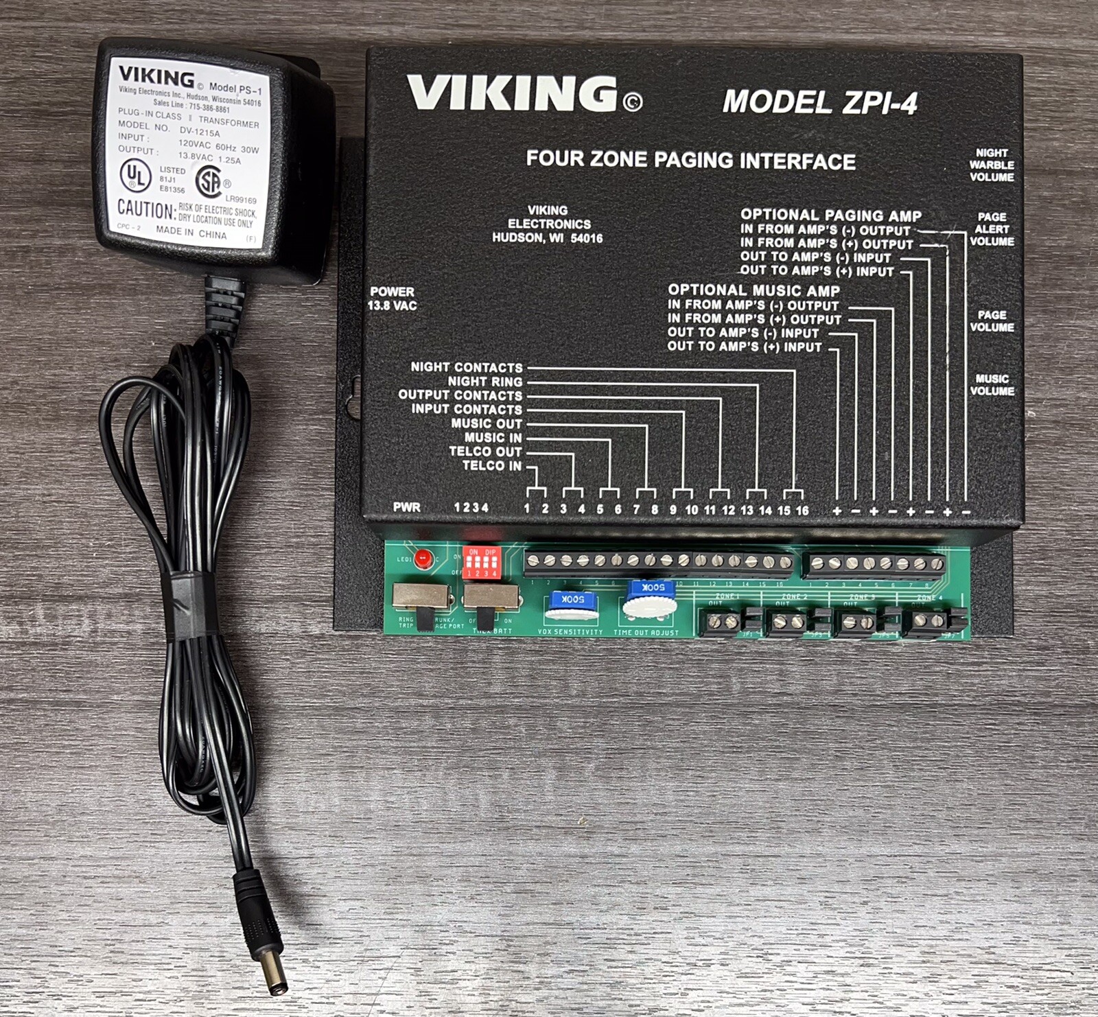 Viking ZPI-4 4 zone Paging Interface #TL-364