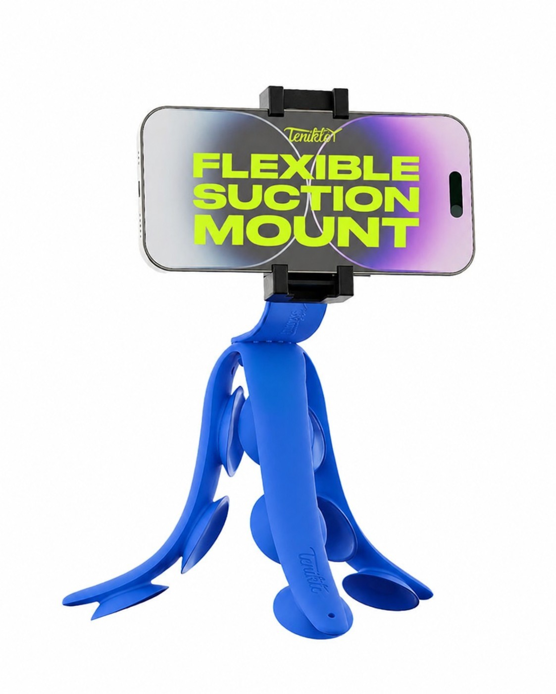 NEW Tenikle Pro Beachbody Blue Flexible Bendable Tripod Suction Cup Phone Mount