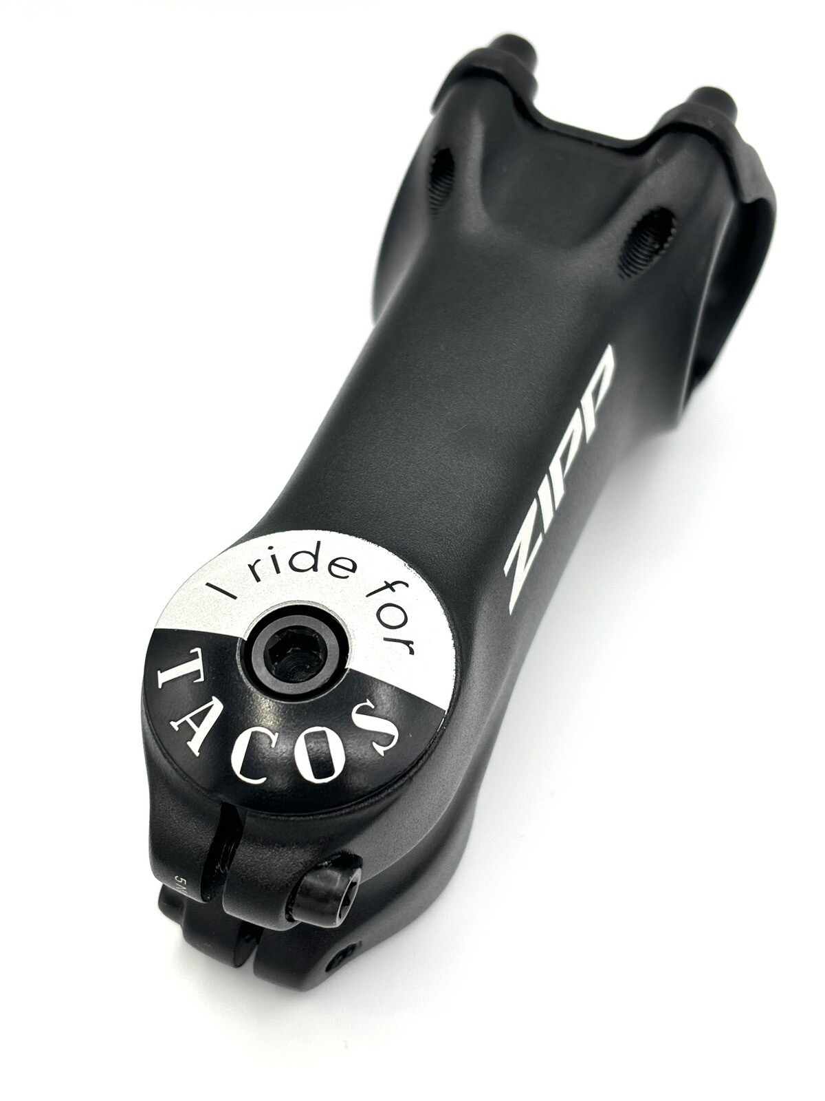 I RIDE FOR TACOS - Laser etched Threadless Bicycle Headset Stem Cap 1 1/8