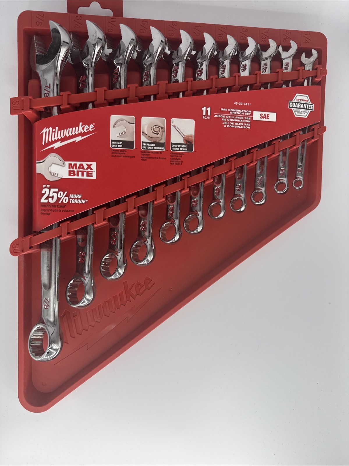 New Milwaukee 48-22-9411 11pc SAE Combination Wrench Set Fast Shipping