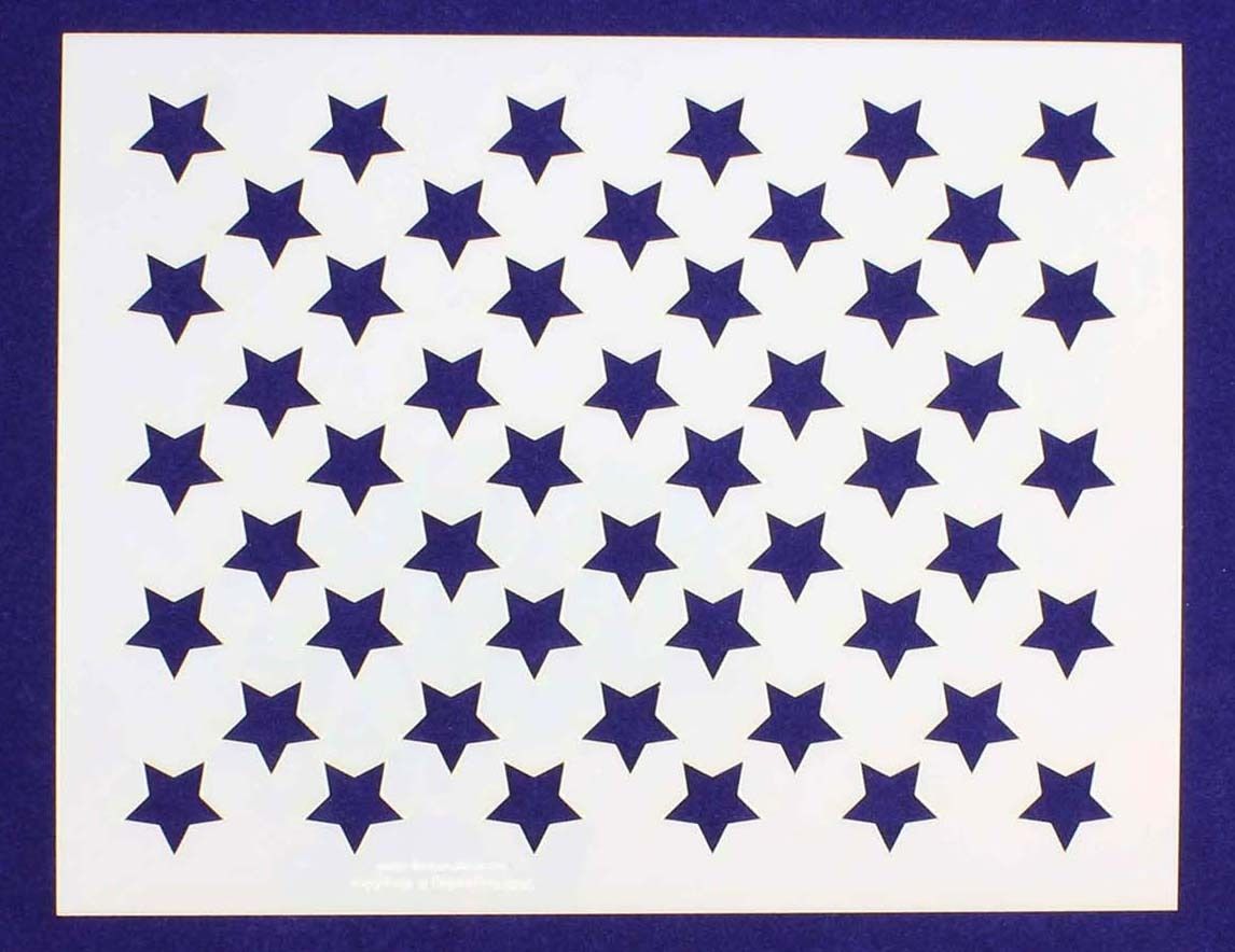 50 Star Stencil 14 mil Mylar- 6"Hx7.75"L- Painting/Crafts/Template