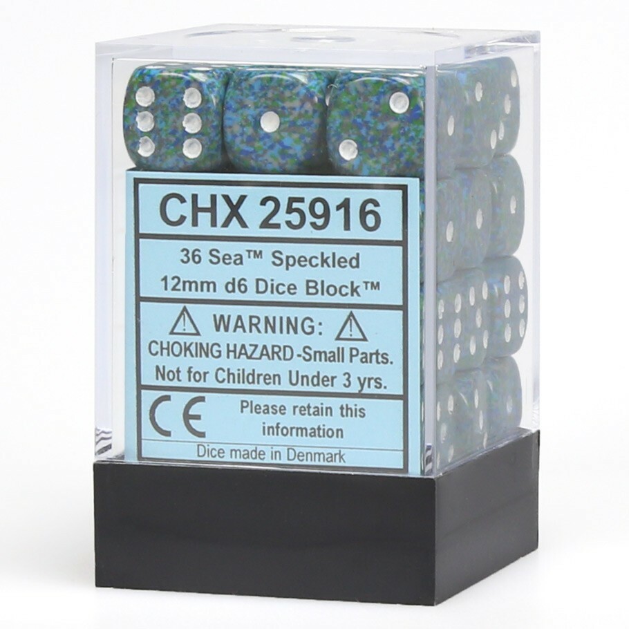 CHESSEX SPECKLED DICE 12mm 36 D6 SEA DICE SET MTG POKEMON BOARDGAMES WARHAMMER