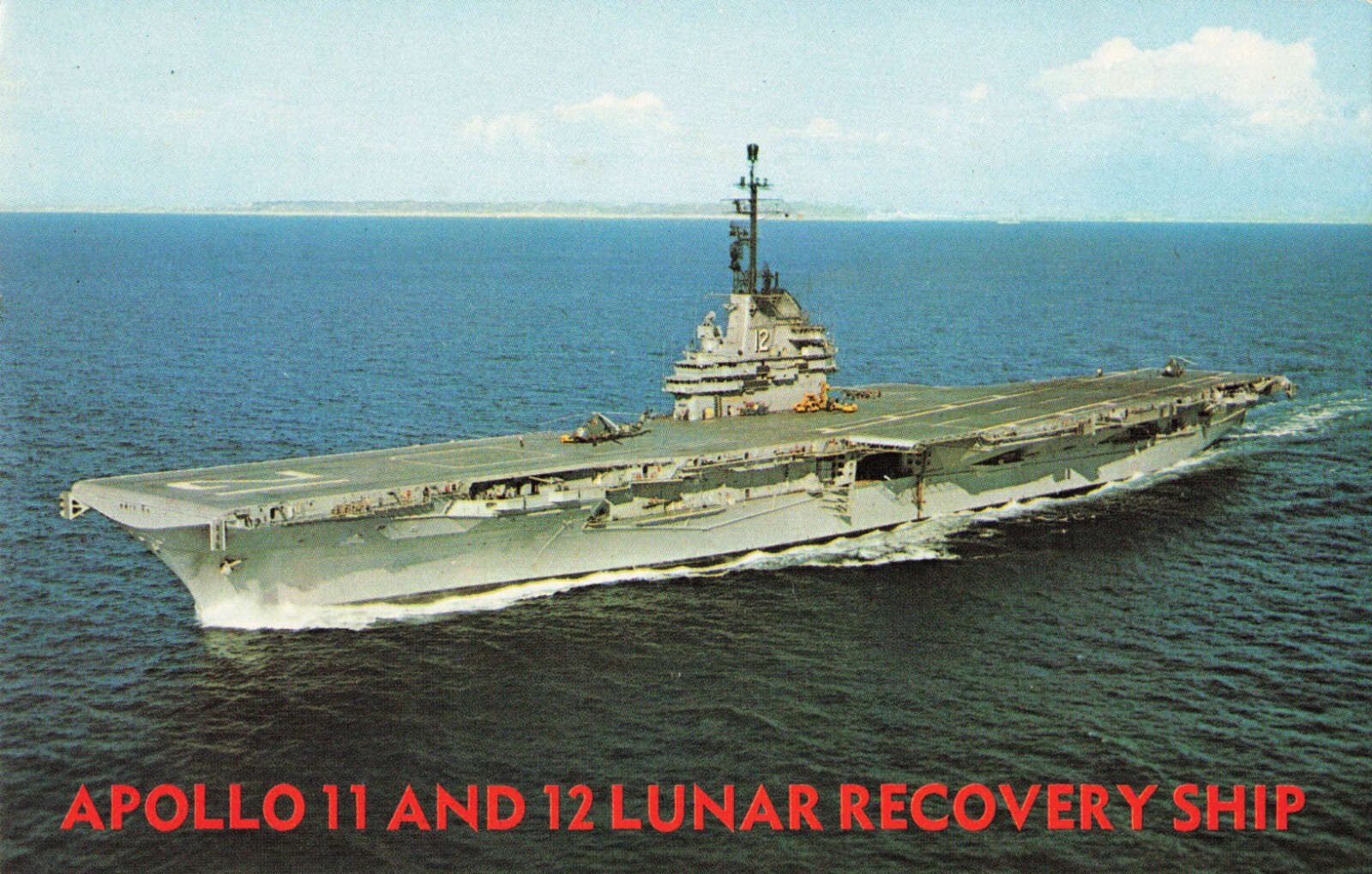Postcard USS Hornet CVS-12 Apollo 11 and 12 Lunar Recovery Ship