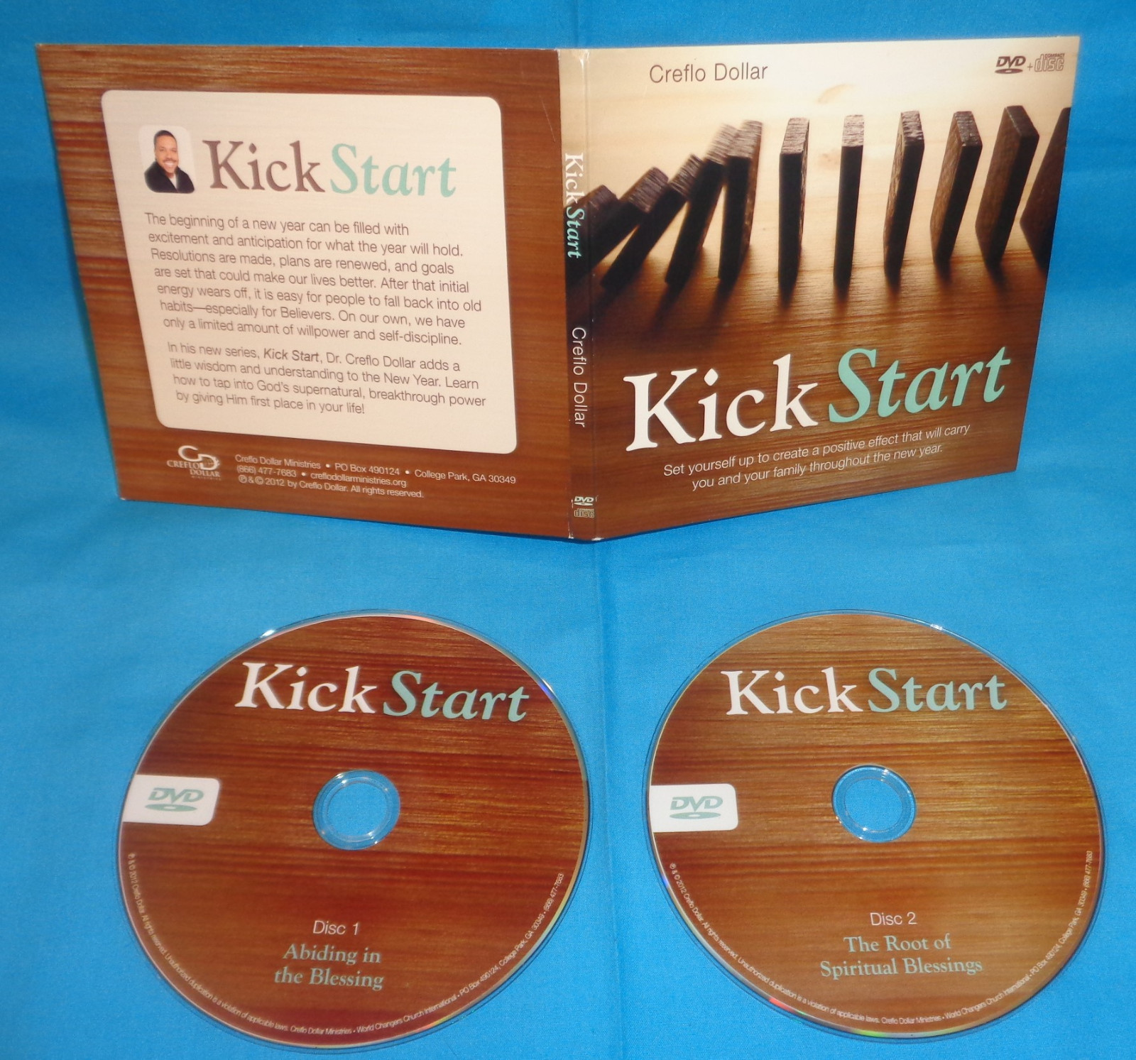 Creflo Dollar Gaining A New Outlook On Life CD New + Kick Start 2 DVD Set Used