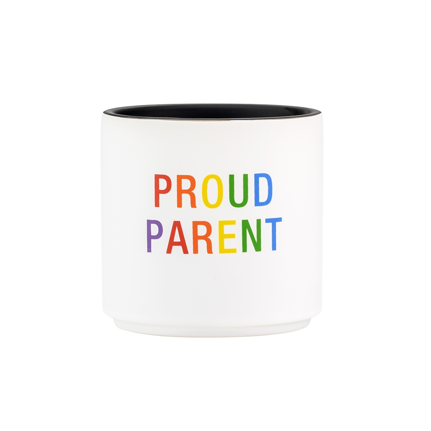 Gay Pride Rainbow PROUD PARENT Ceramic Planter   3 3/8in.dia. 3 1/4in. h