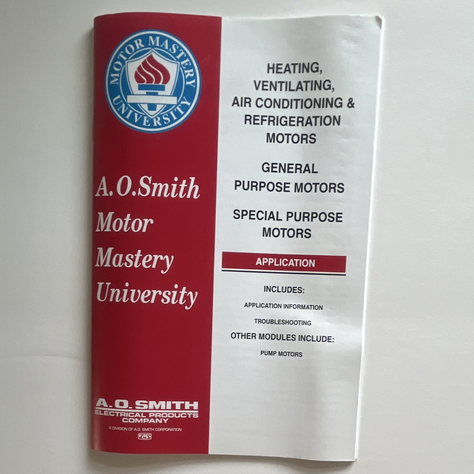 A.O. Smith Motor Mastery University HVACR Manual Bulletin 62000