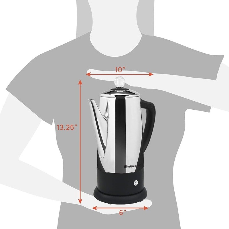 Stainless Steel Percolator Coffee Maker 12 Cups Fast Brew Automatic Keep Warm US