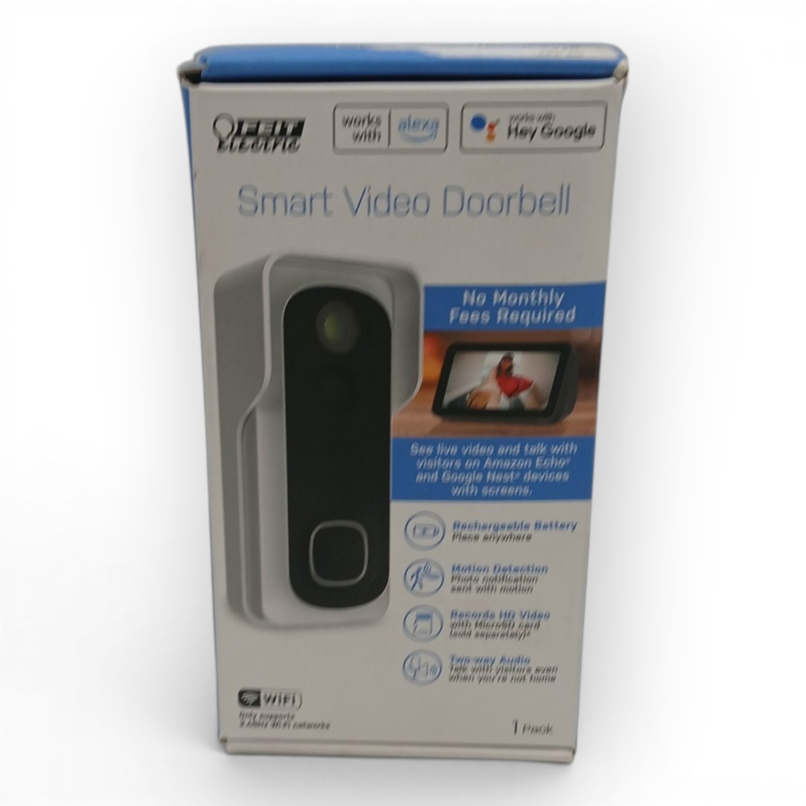 Feit Electric Smart Video Doorbell WiFi HD Camera Alexa Google - Untested