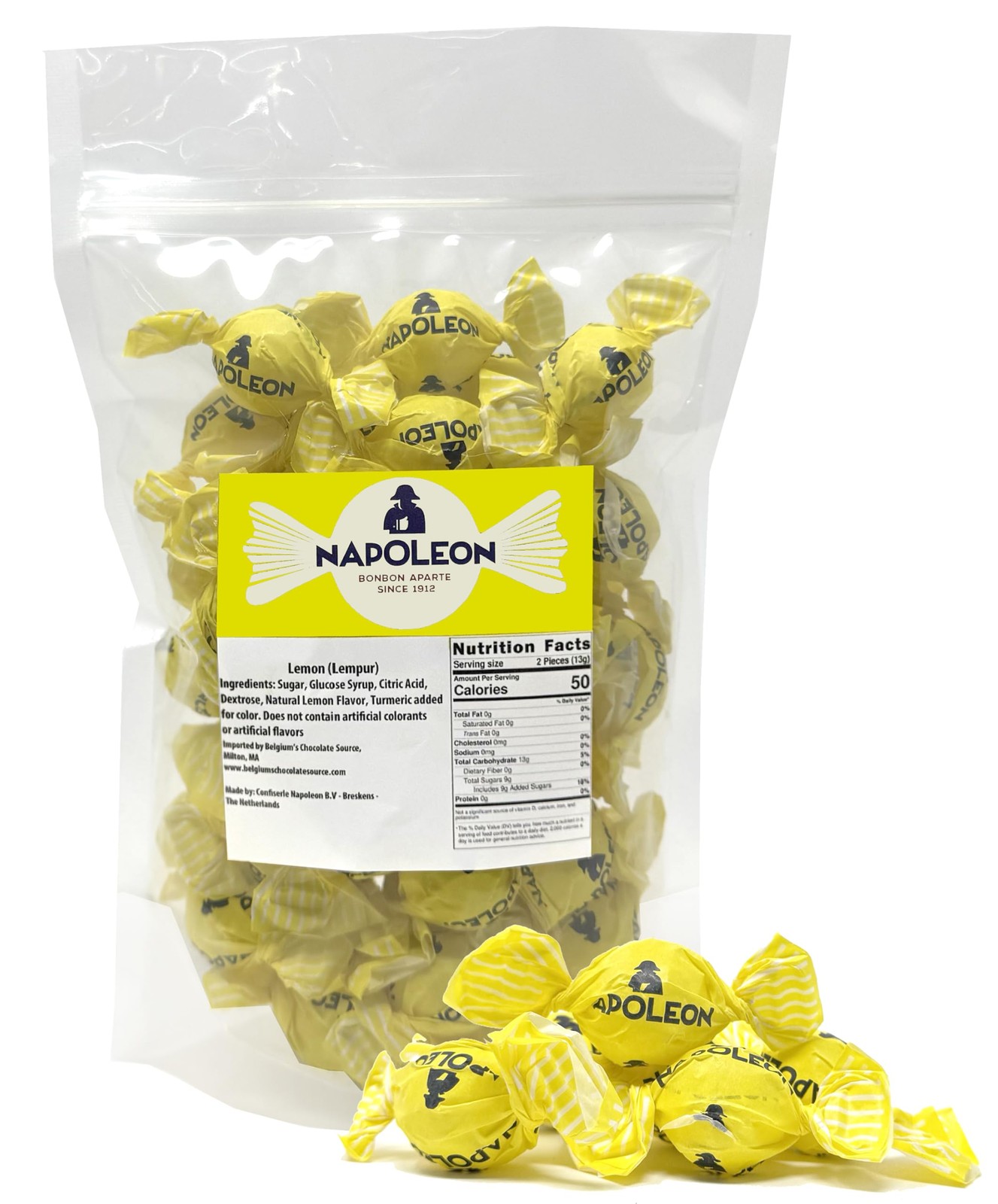 Sour Lemon Balls Individually Wrapped Hard Candy Sour Bon Bons Gluten Free, D