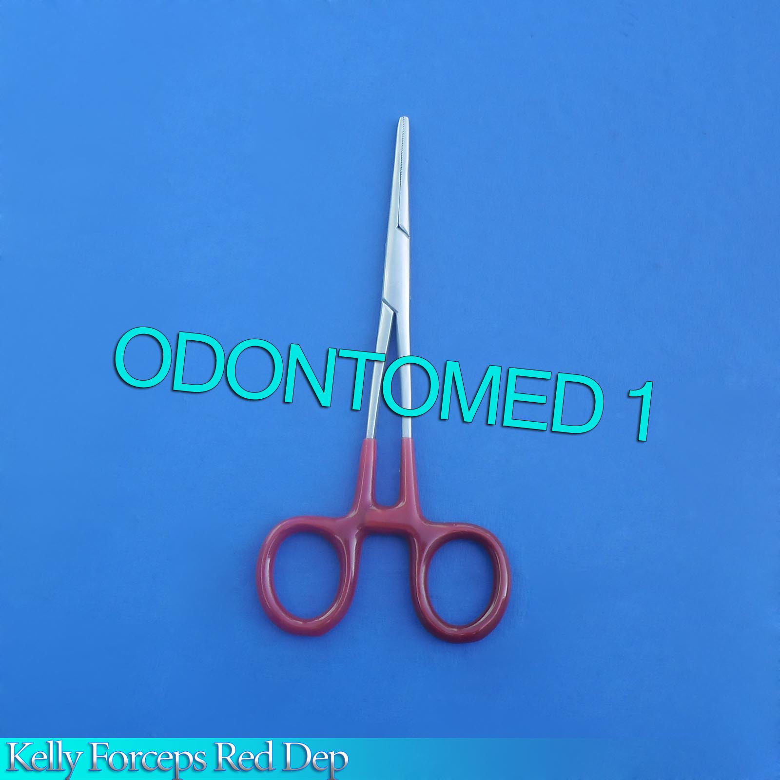One Piece Kelly forceps 5.5" Straight Red Dep Handle