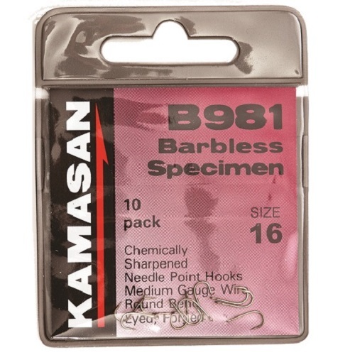 Kamasan B981 Bait Hooks 10 Straight Eye Bronze Finish Barbless * New 2026 STOCK*