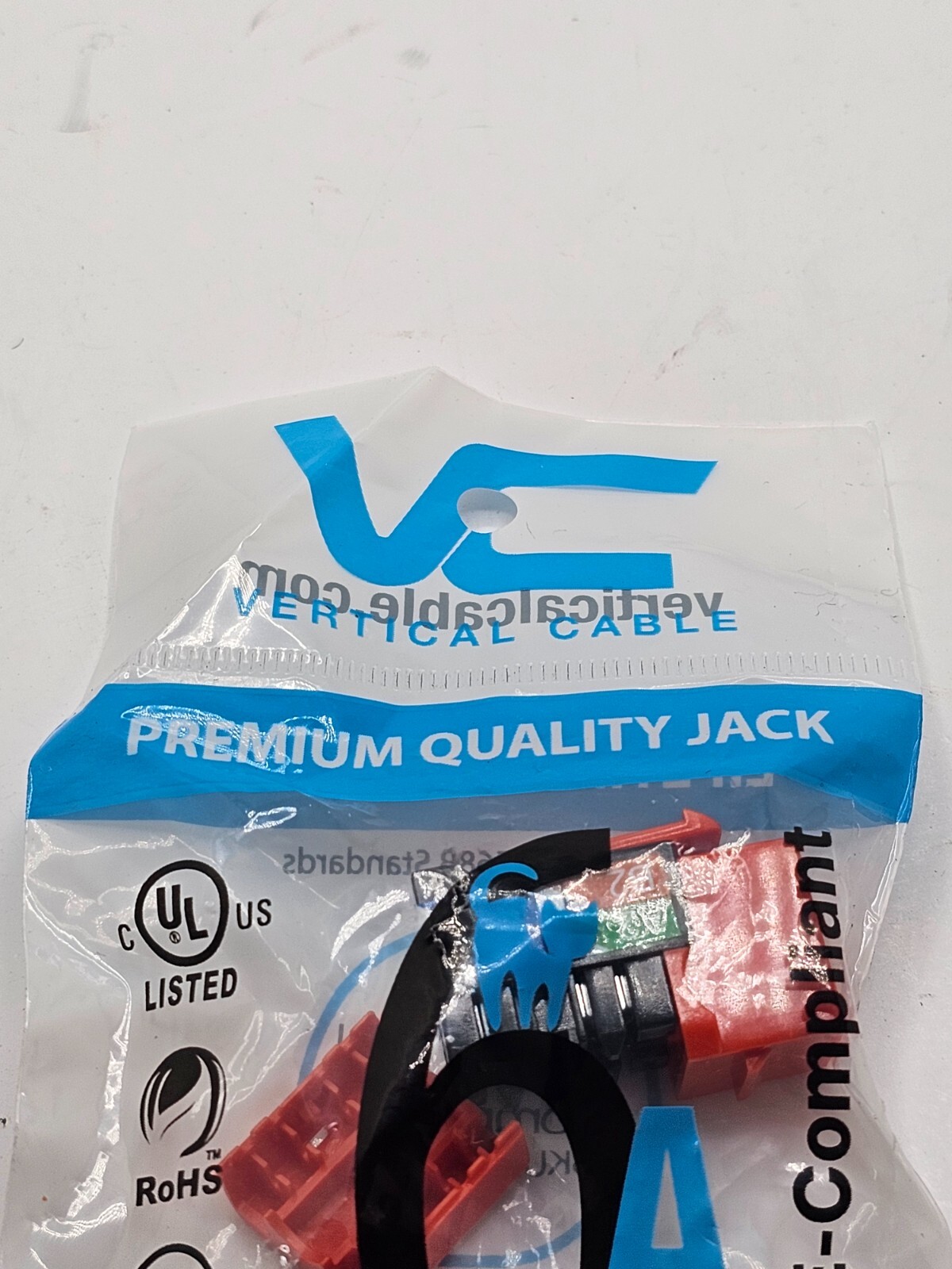 (QTY 20) Vertical Cable 353-V2818/C6A0R Keystone Jack, V-Max Series RED