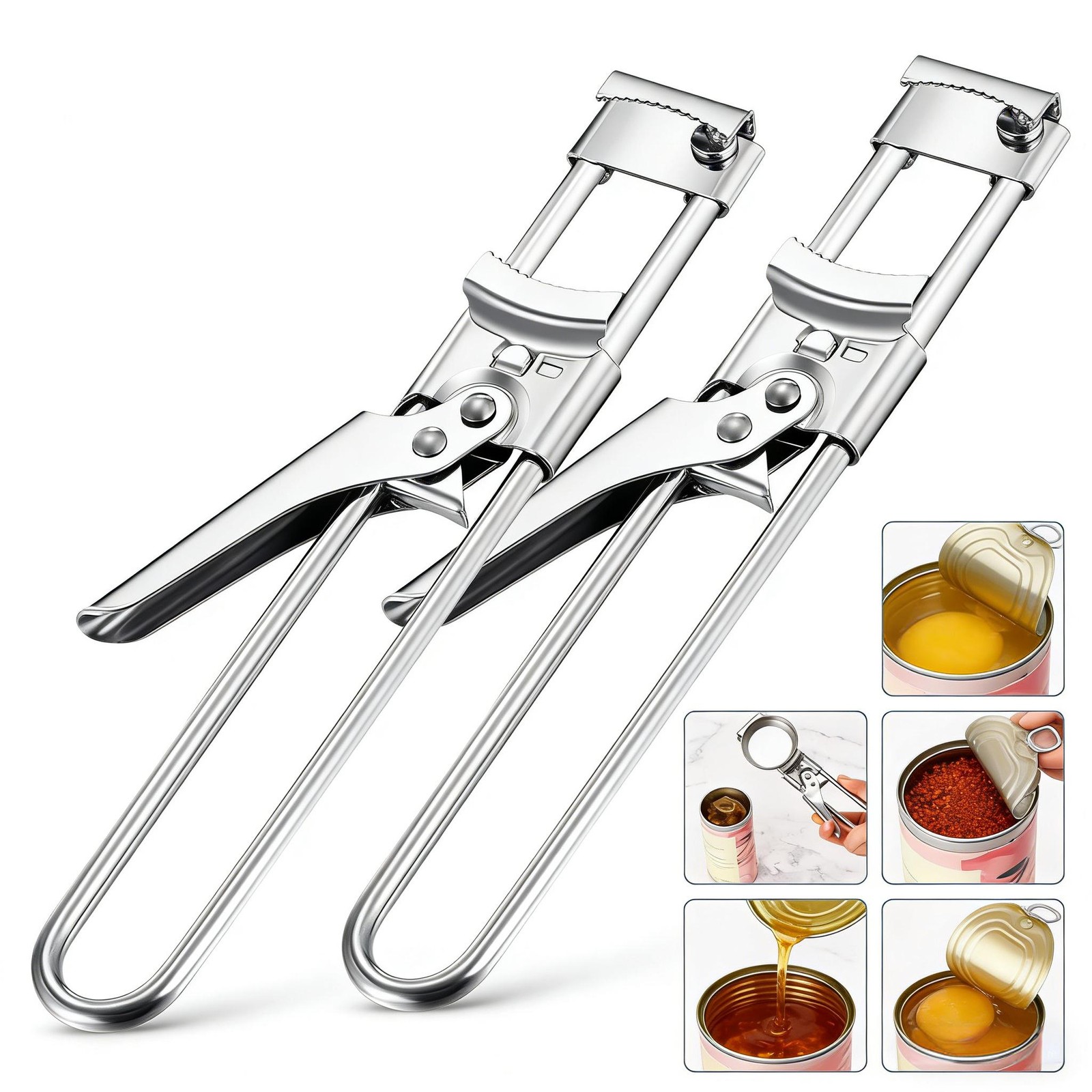Adjustable Multifunctional Stainless Steel Can Opener Jar Lid Gripper Kitchen US