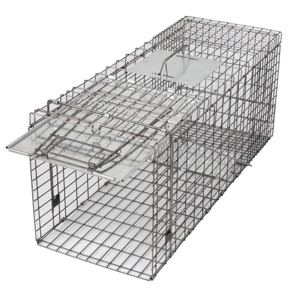 32" Humane Animal Trap Steel Cage for Live Rodent Control Rat Squirrel Raccon
