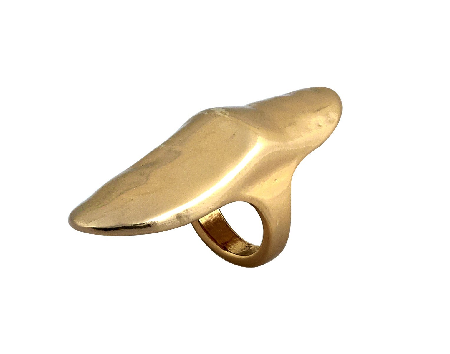 Belle Noel Kim Kardashian Molten Gold Armor Finger Ring NEW
