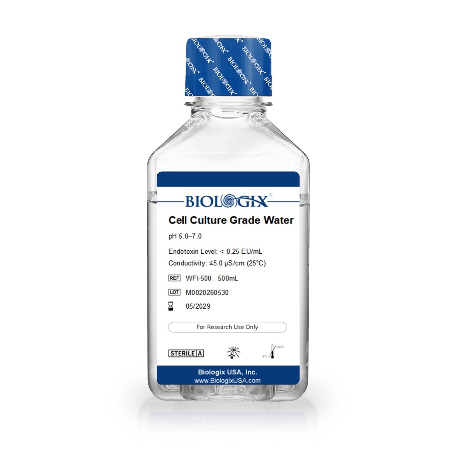Lab Cell Culture Grade Water, 500ml USP Grade Solutions in Laboratories