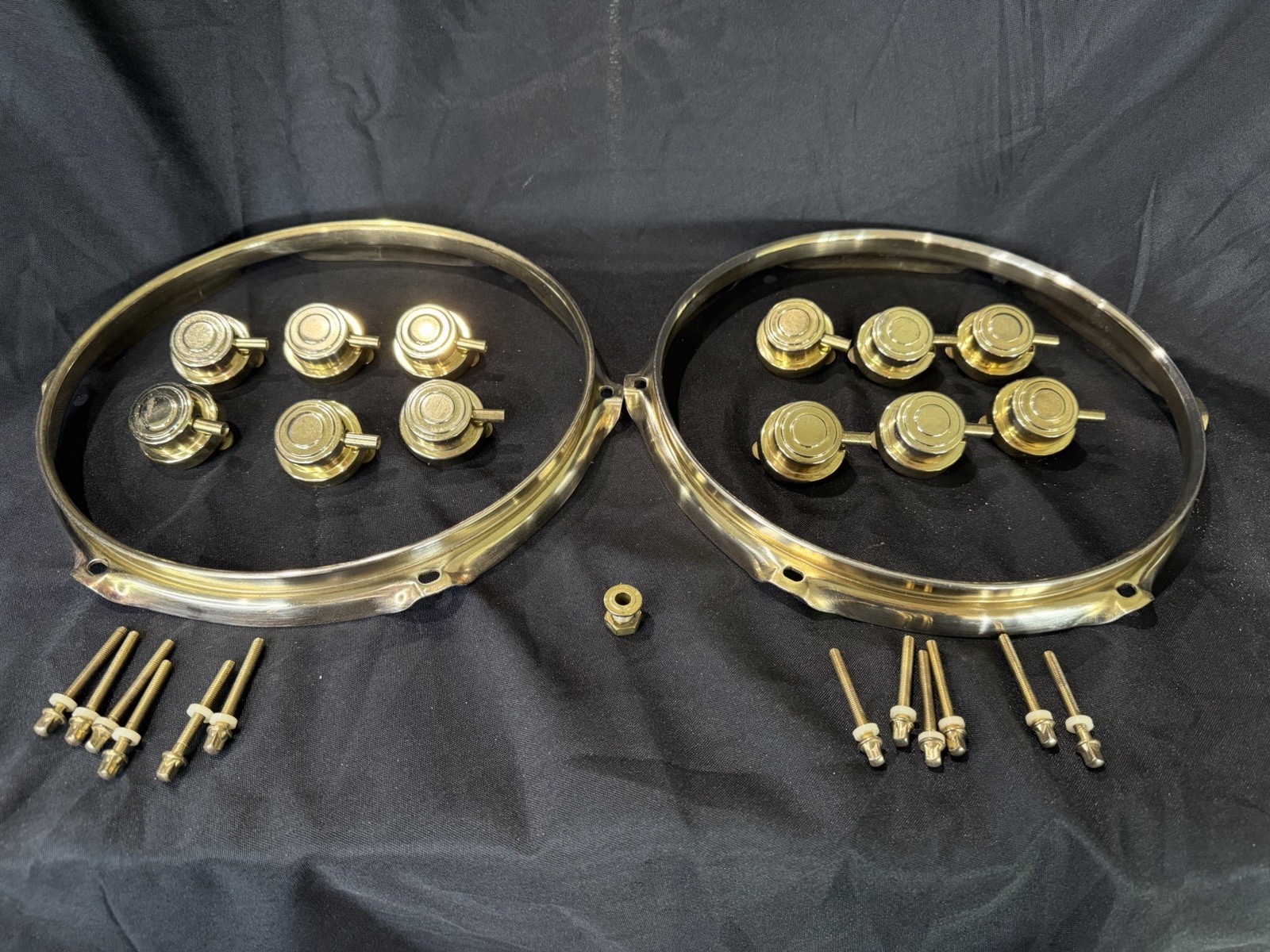 DW Collectors 10” Gold Hardware-hoops, lugs, Tension Rods, STM Suspension Mount
