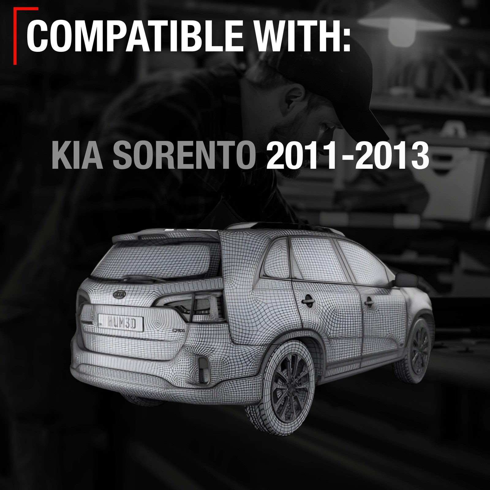 Rear View Backup Camera - Compatible with 2009-2013 Kia Sorento - Reverse Par...