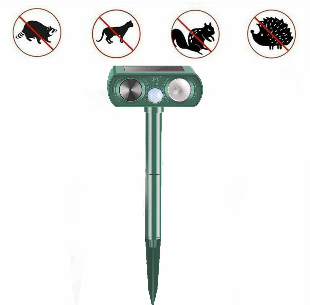 Solar Animal Repeller with LED Strobe Light Cat Deterrent Outdoor Deer Repellent