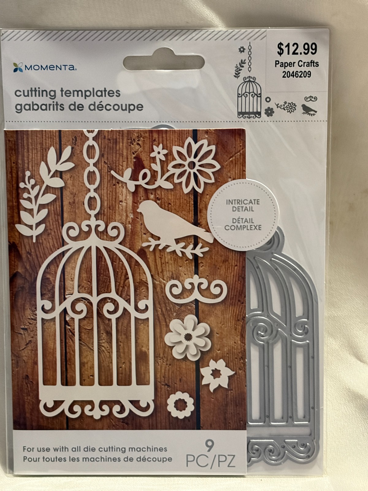Momenta Cutting Dies Bird Birdcage Cage 9pc Metal Die Set 6761 New