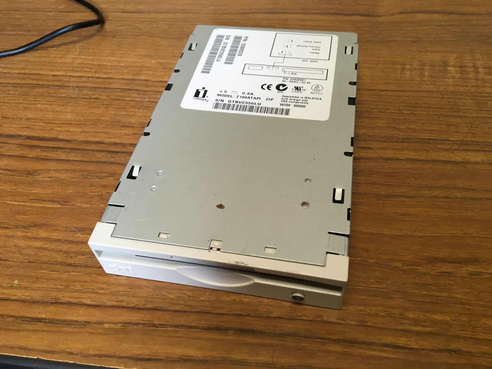 Vintage Iomega Z100ATAPI 100MB 3.5" Internal Zip Drive