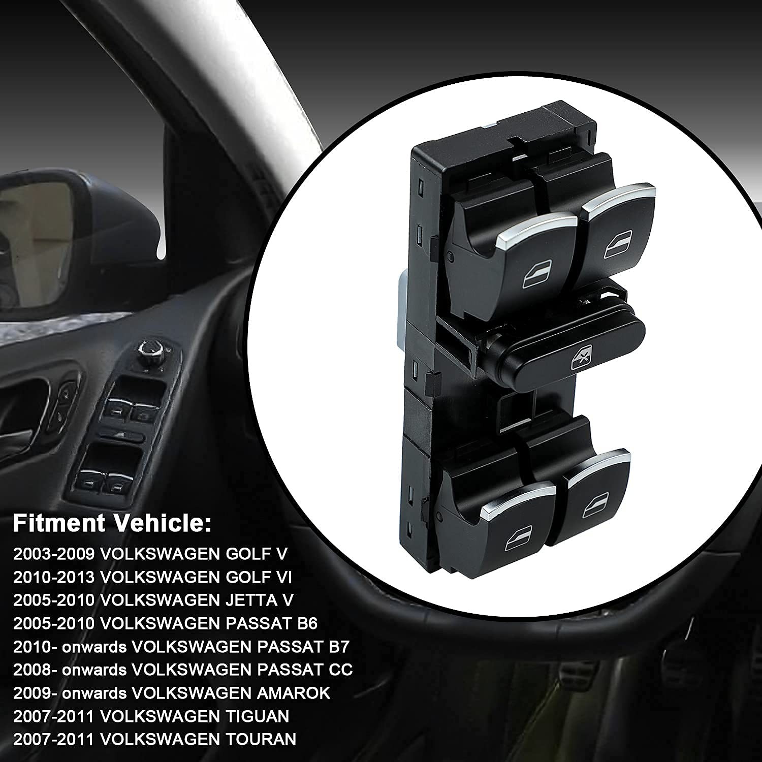 Driver Side Master Power Window Control Switch for 5ND959857