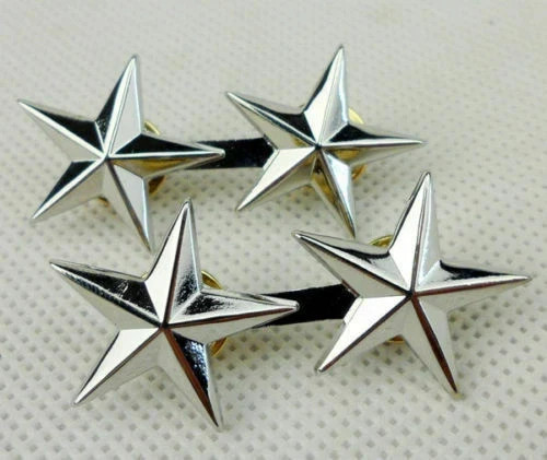 A PAIR WW2 US MILITARY ARMY TWO STARS MAJOR GENERAL RANK BADGE