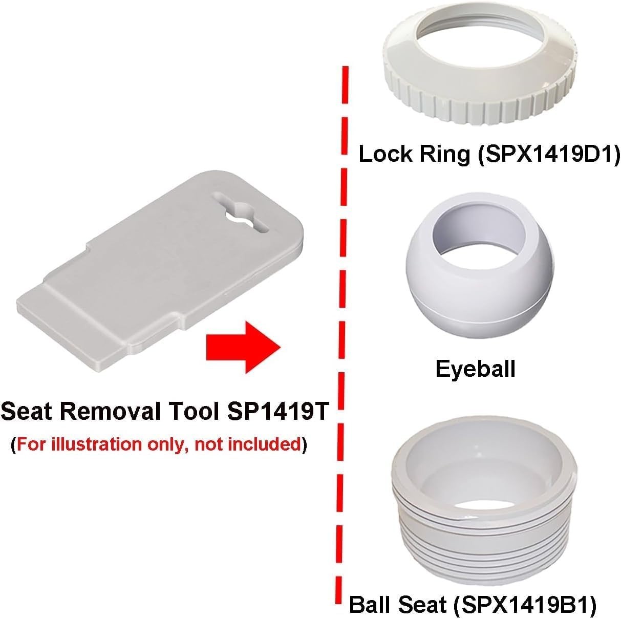 2-Pack Hydrostream Return Jets with Adjustable Eyeball for Pools & Spas