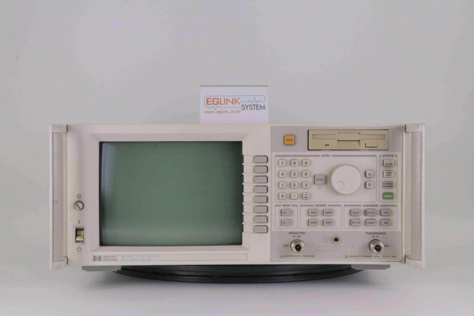 HP 8713C Network Analyzer 75 ohm 300KHz to 3GHz opt 1E1(Step attenuator)/1EC/1FP