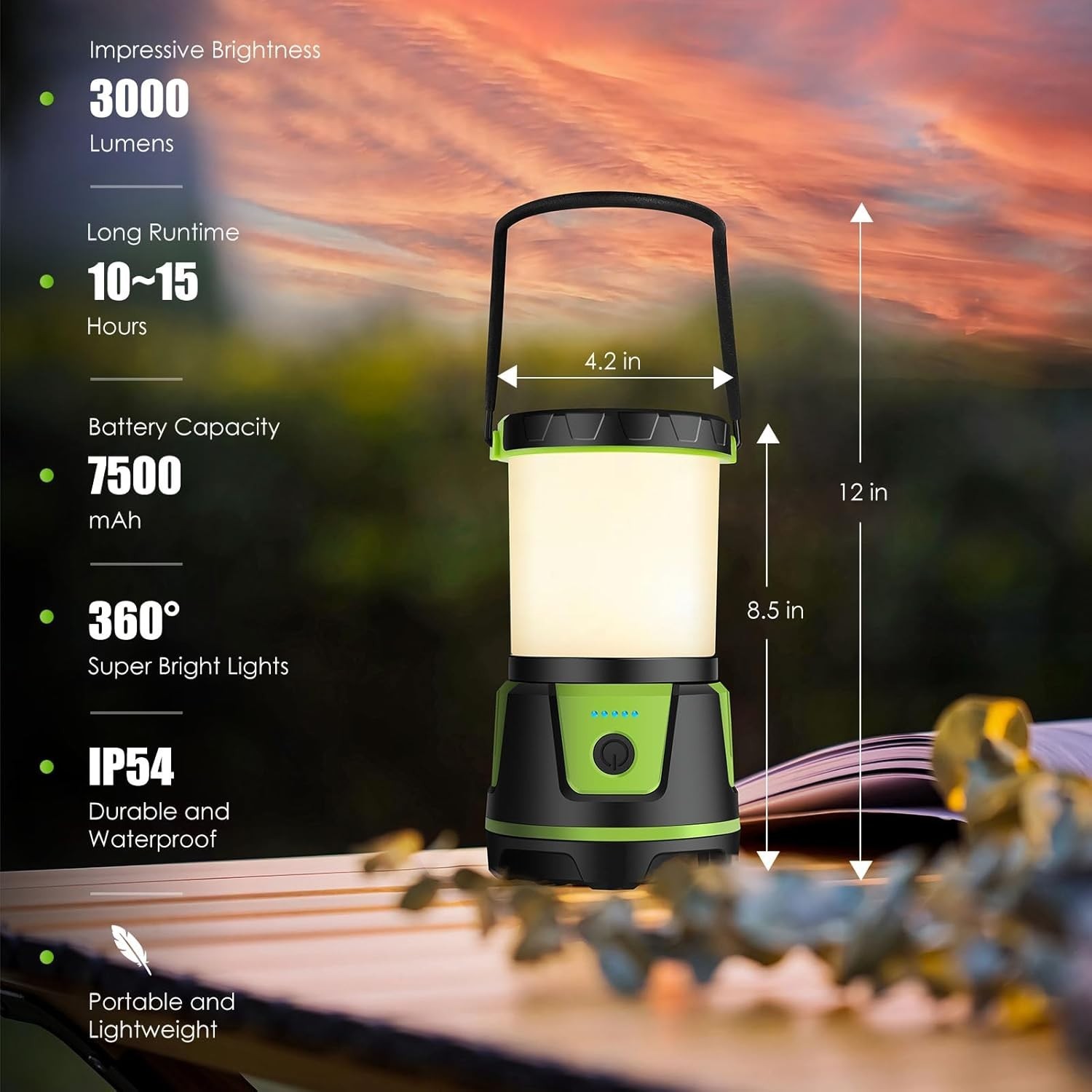 Versatile 3000 Lumen LED Lantern with 5 Light Modes - Perfect for Emergencies