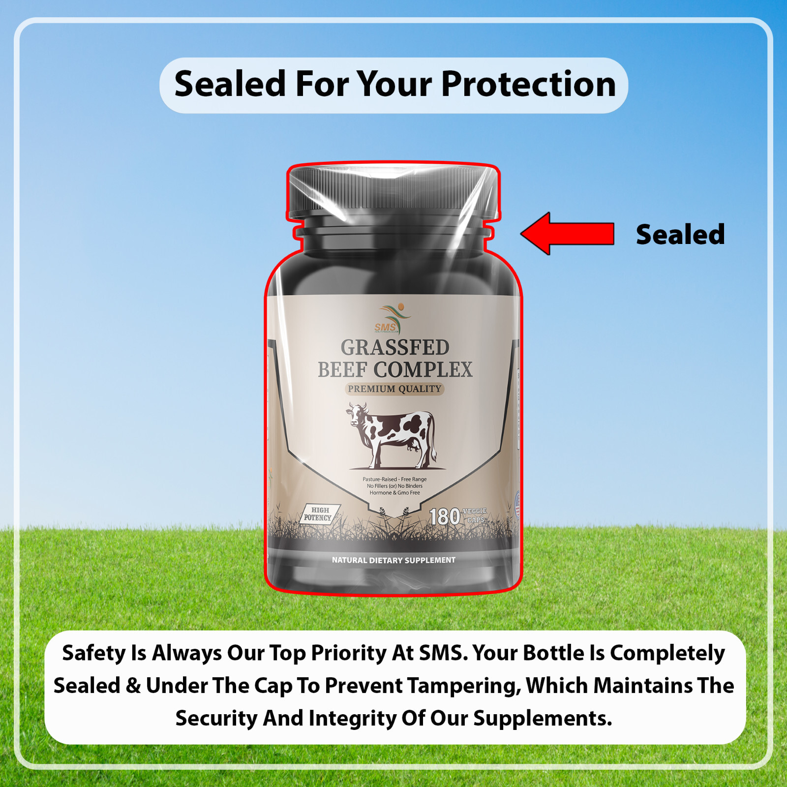 Desiccated Beef Organ Complex, Certified 100% GrassFed Undefatted 180 Capsules