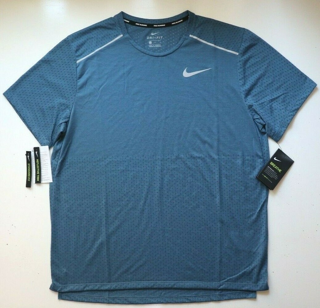 NIKE BREATHE RISE 365 DRI FIT SHORT SLEEVE RUNNING TOP AQ9919-418 - MEN L