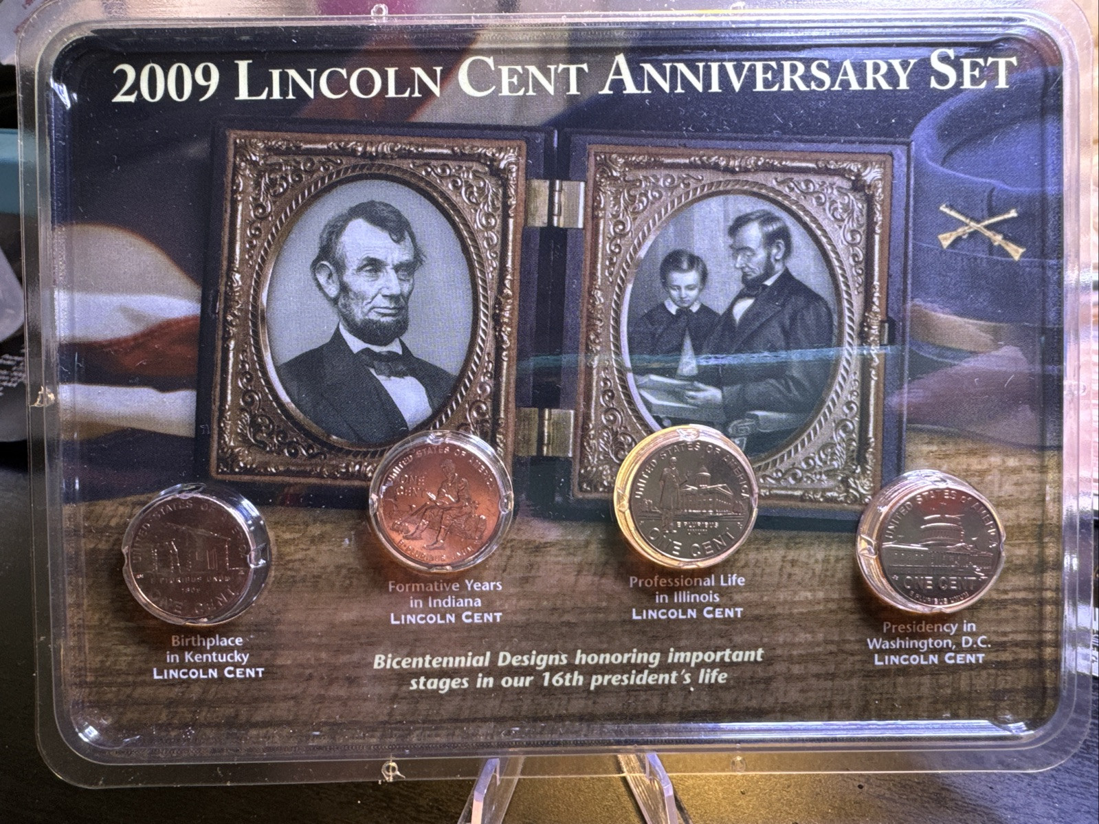 2009 Lincoln Cent Anniversary Set 4 Coin Set Original Packaging Uncirculated