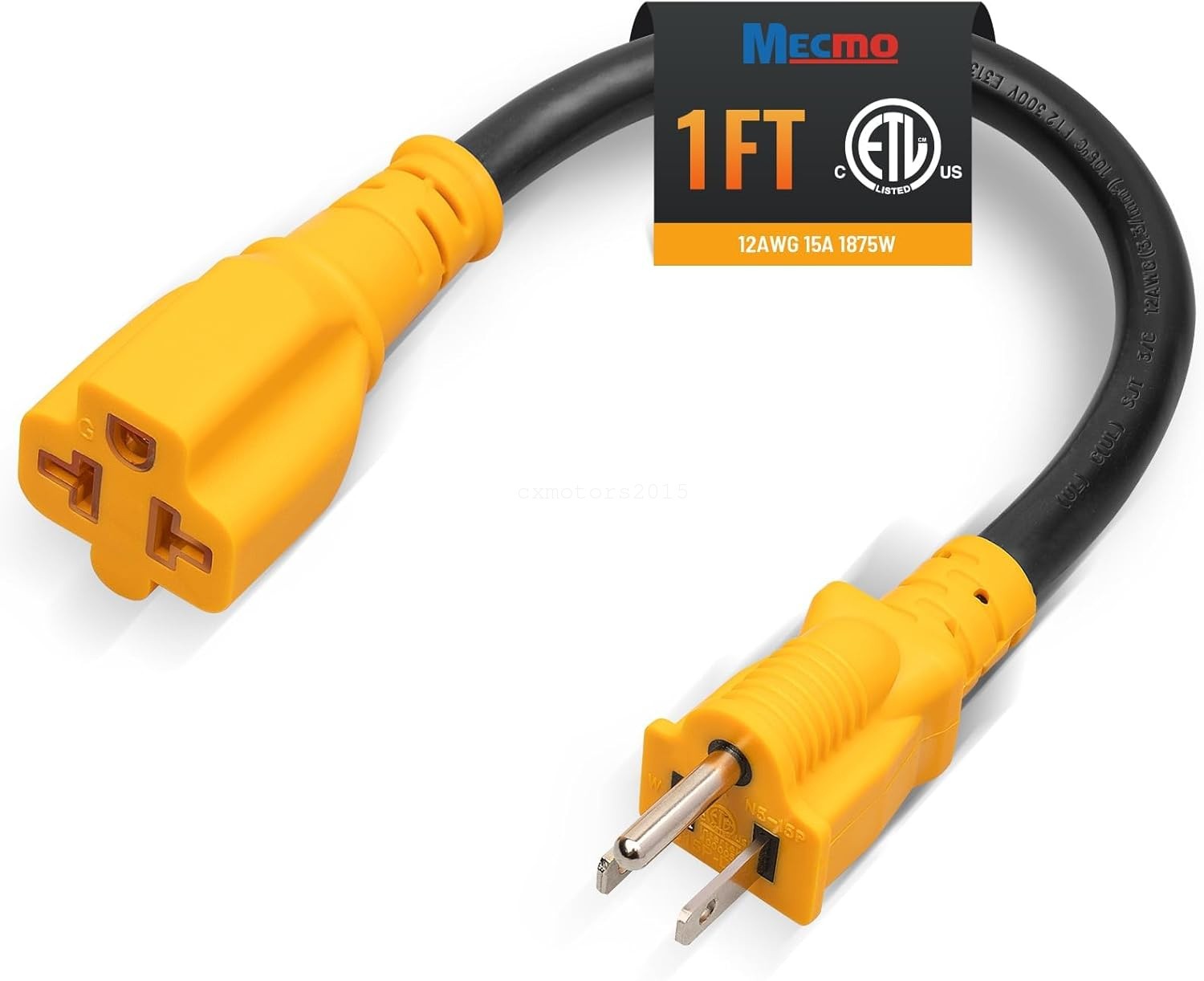 NEMA 15A to 20A  Adapter Cable 5-15P to 5-15/20R 6-15/20R AC Power Converter ETL
